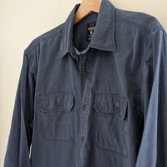 REDHEAD Stonewashed Classic Denim Shirt MEN M Button Down Indigo Dark Wash - Picture 7 of 15